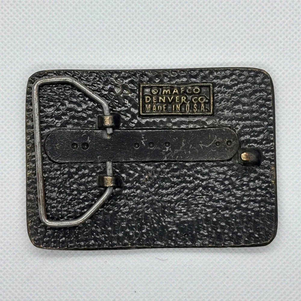 MAFCO California Poppy Belt Buckle Brass Heritage‎ Western Rodeo Trucker Vintage